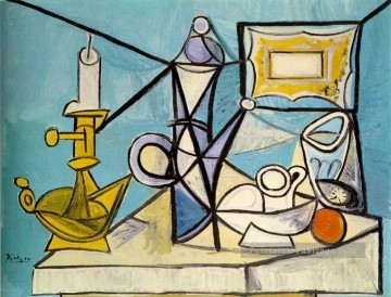 Nature morte au bougeoir R 3 1944 cubiste Pablo Picasso Peinture à l'huile